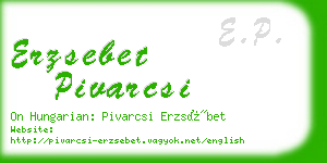 erzsebet pivarcsi business card